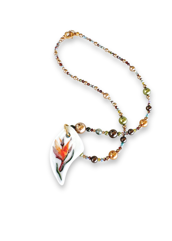 Floral Pendant Beaded Necklace