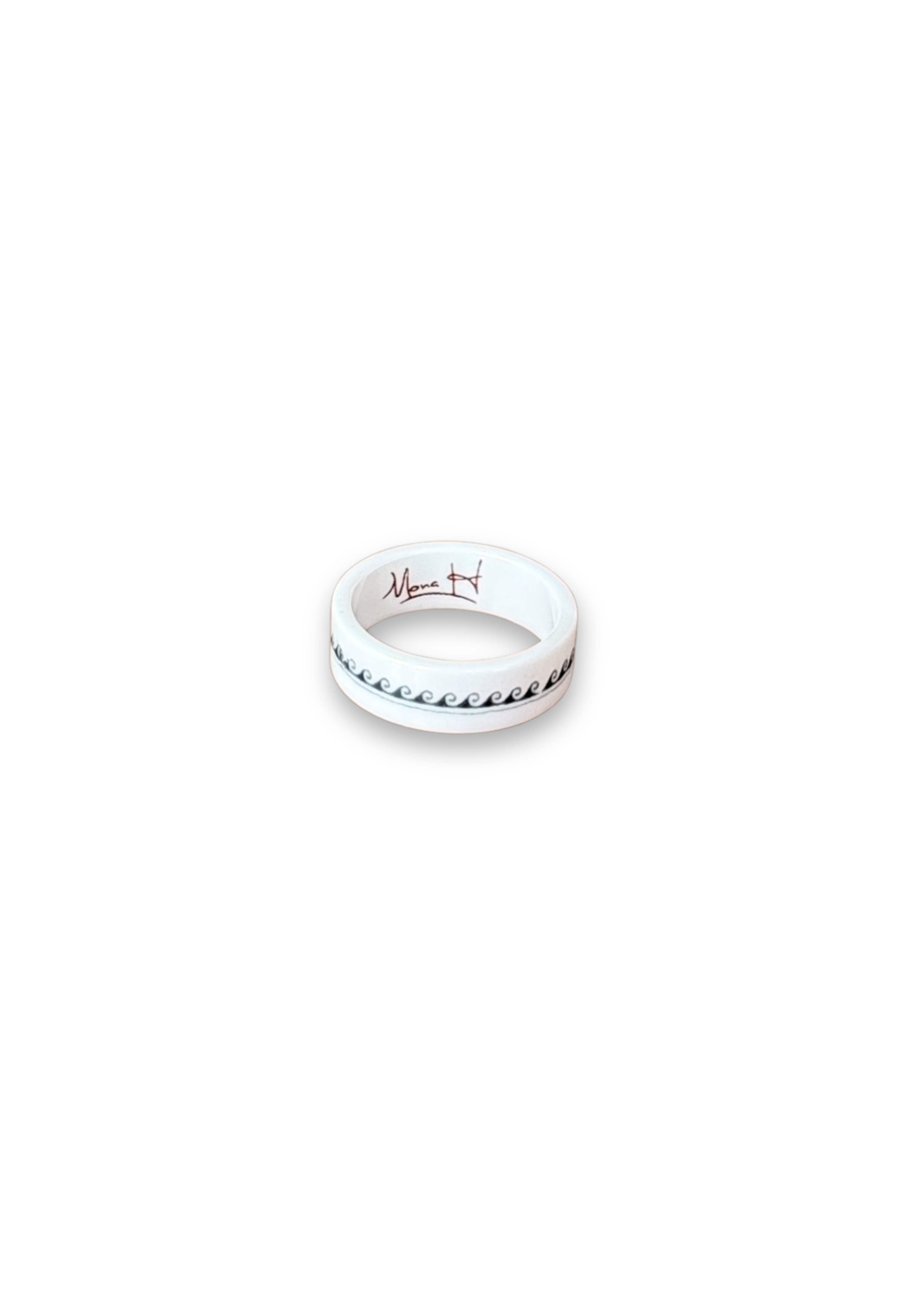 Coastal Wave Porcelain Ring – Size 6