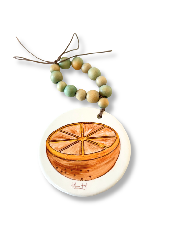 Orange Slice Porcelain Beverage Tag Drink Charms Barware