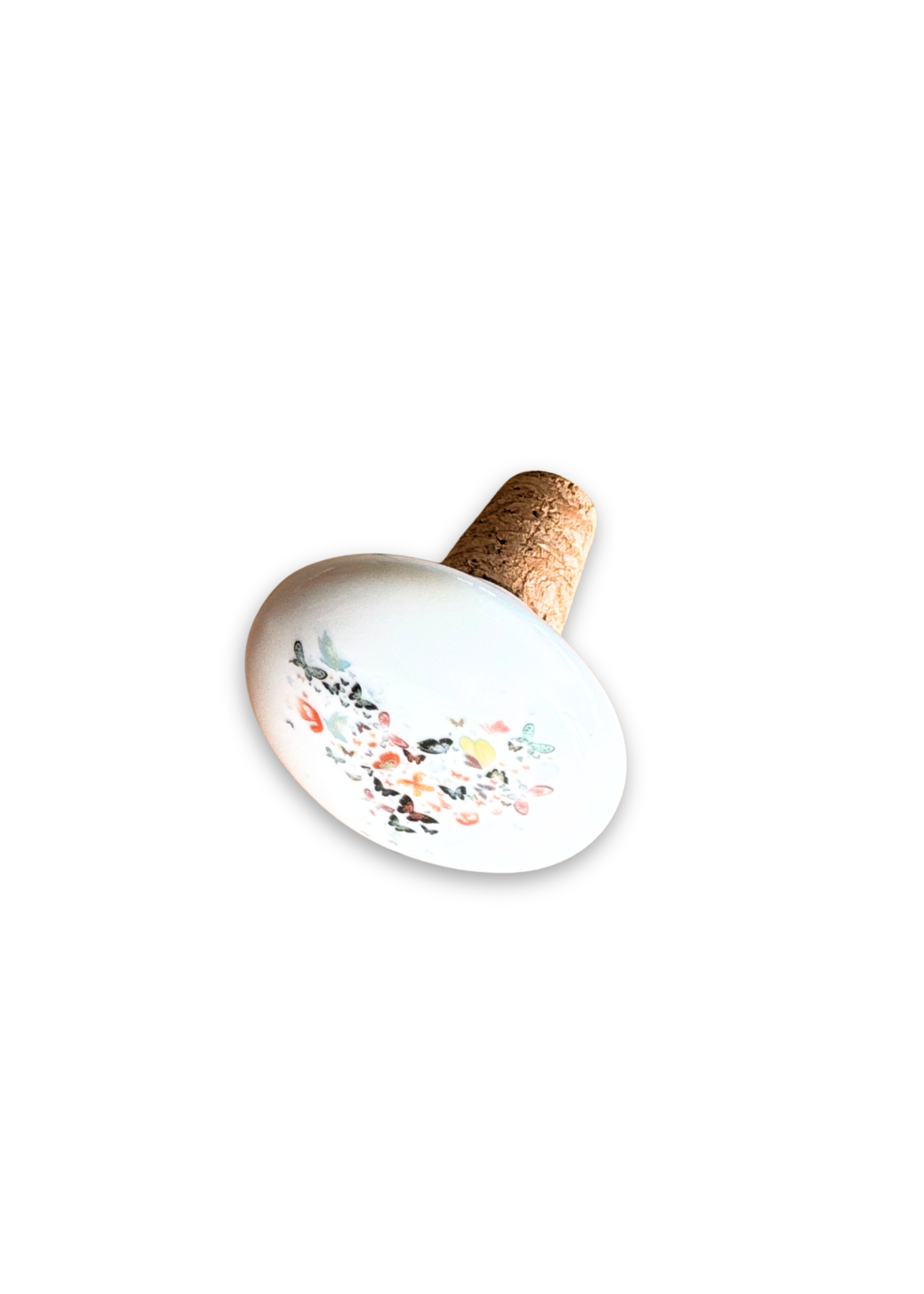 Butterfly Heart Porcelain Ceramic Wine Cork Stopper
