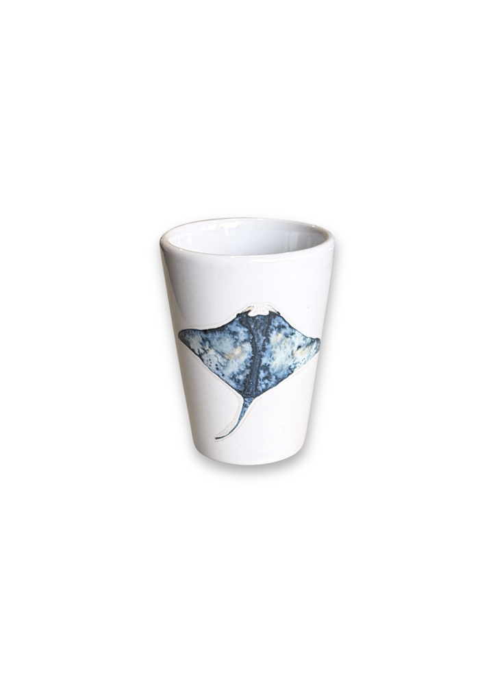 Coastal Stingray Porcelain Ceramic Shot Glass
