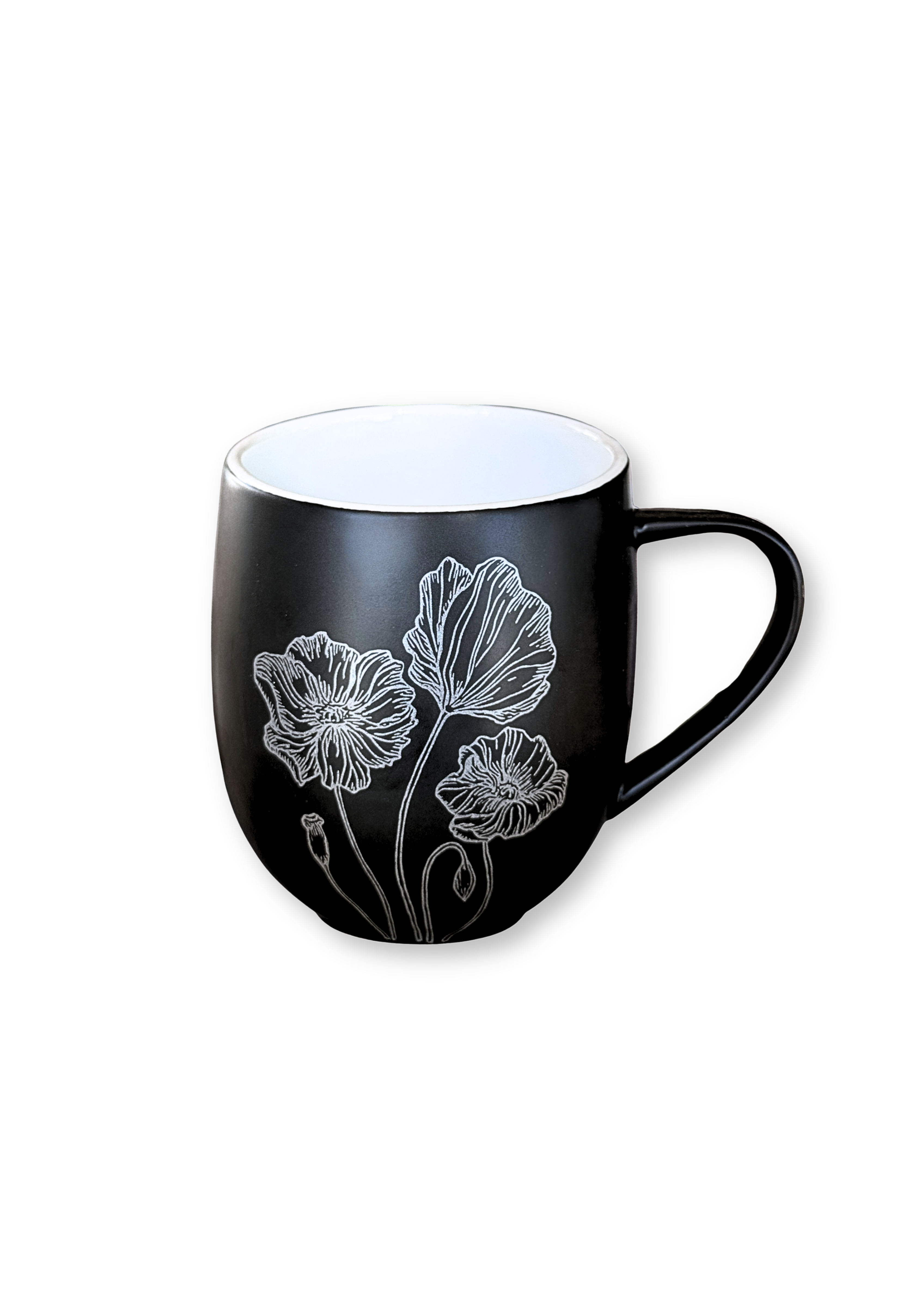 Floral Poppy Stoneware Coffee Mug