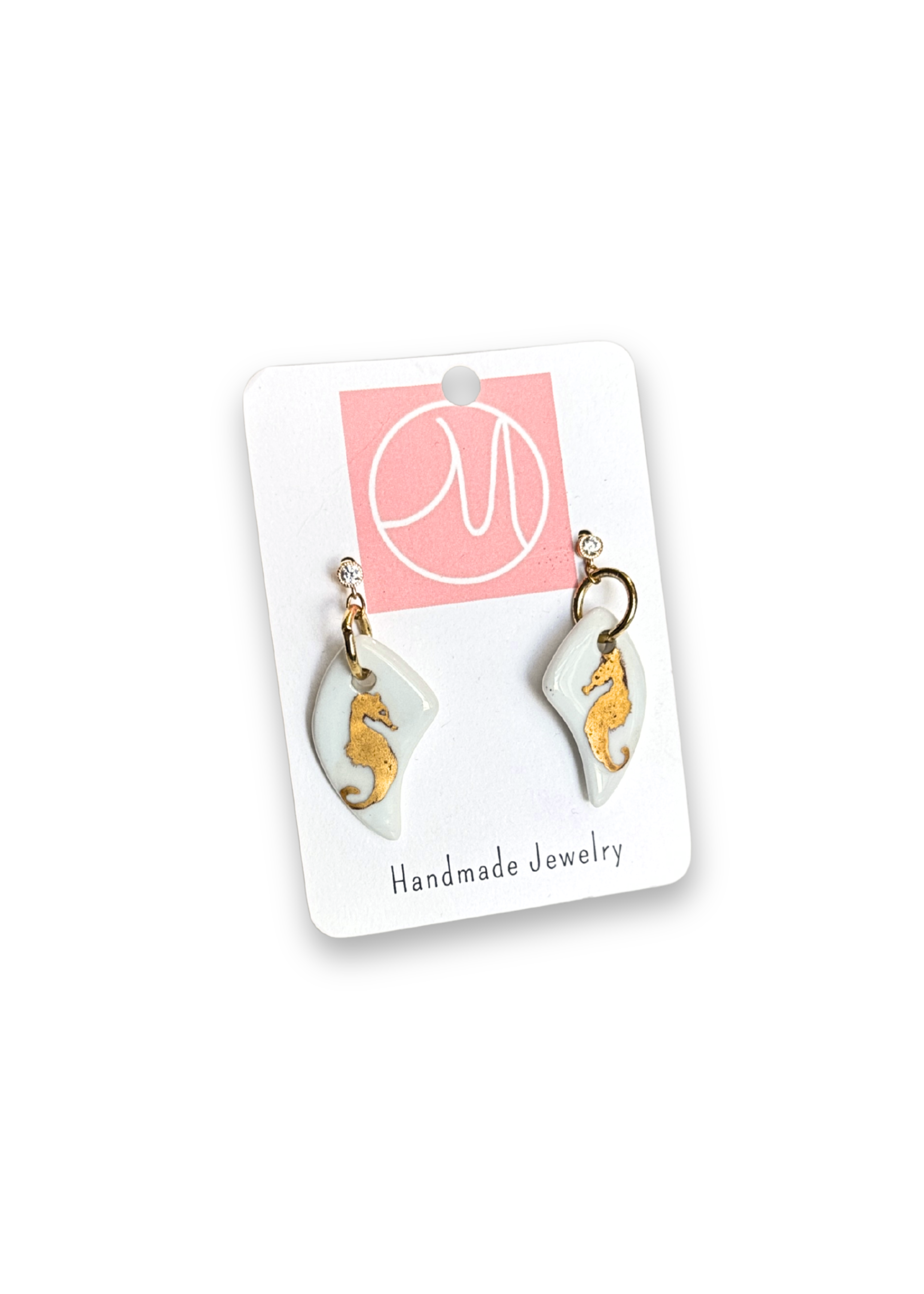 Seahorse Porcelain Drop Earrings