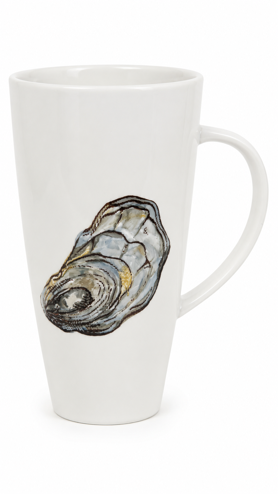Hand-Painted Oyster Porcelain Mug