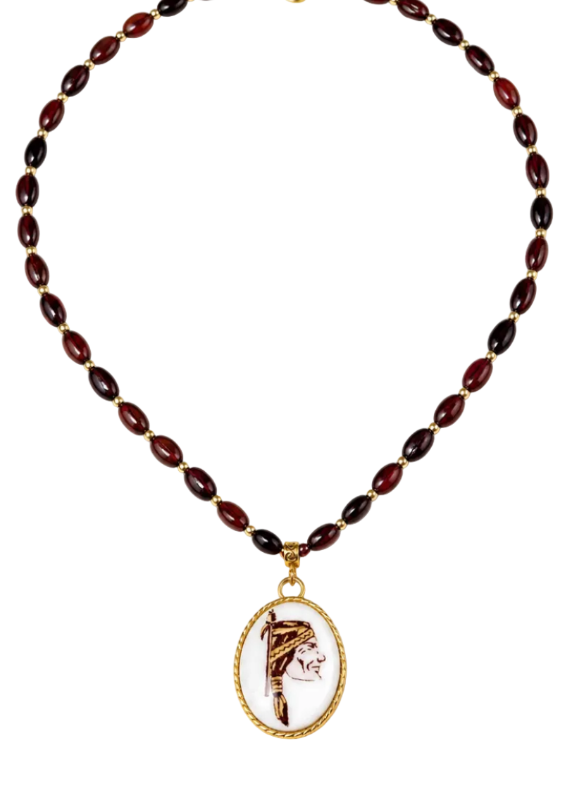 Mascot Game Day Beaded Necklace – Garnet and Gold Football Jewelry
