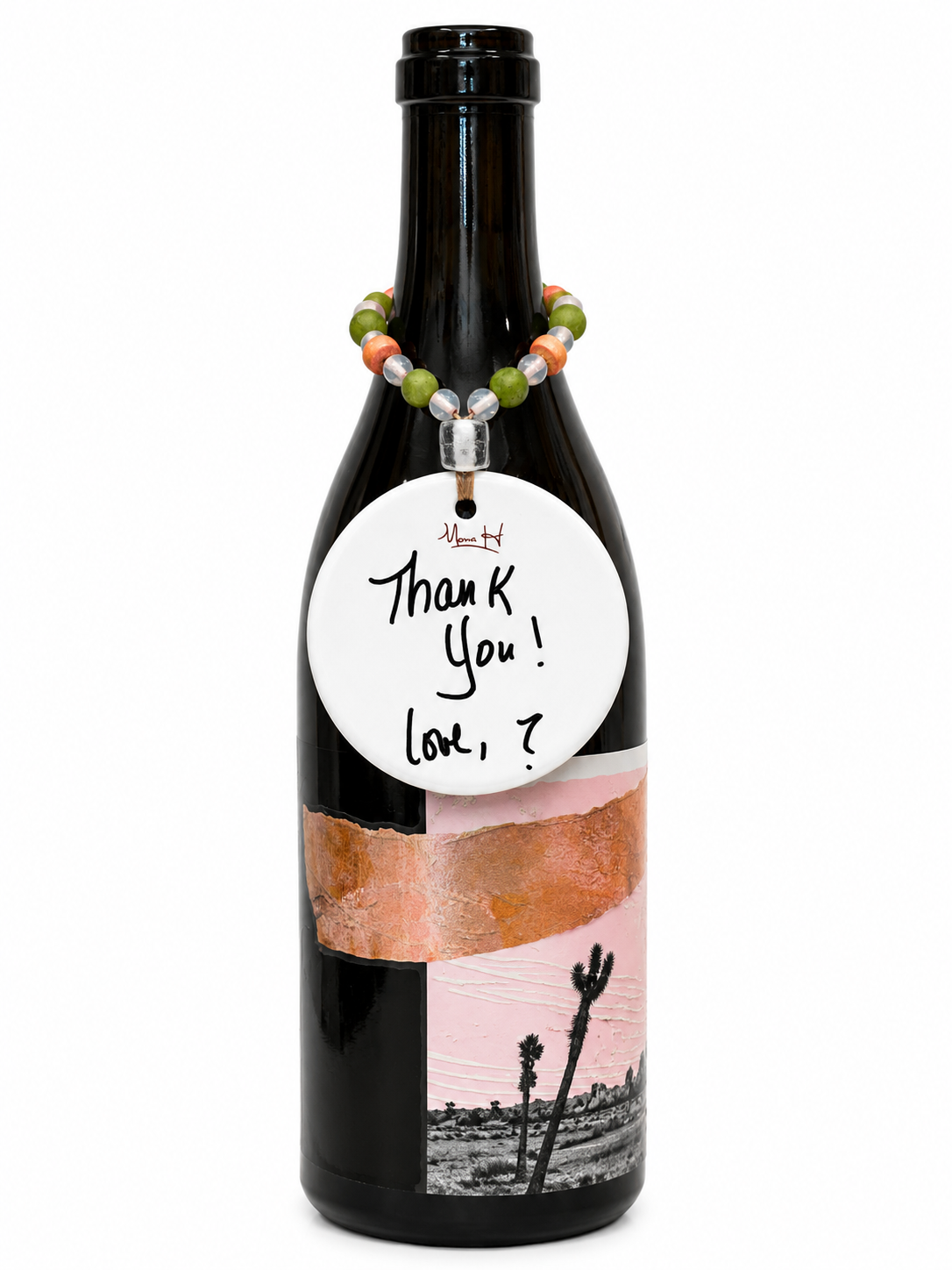 Personalized Christmas Tree Porcelain Thank You Bottle Tag