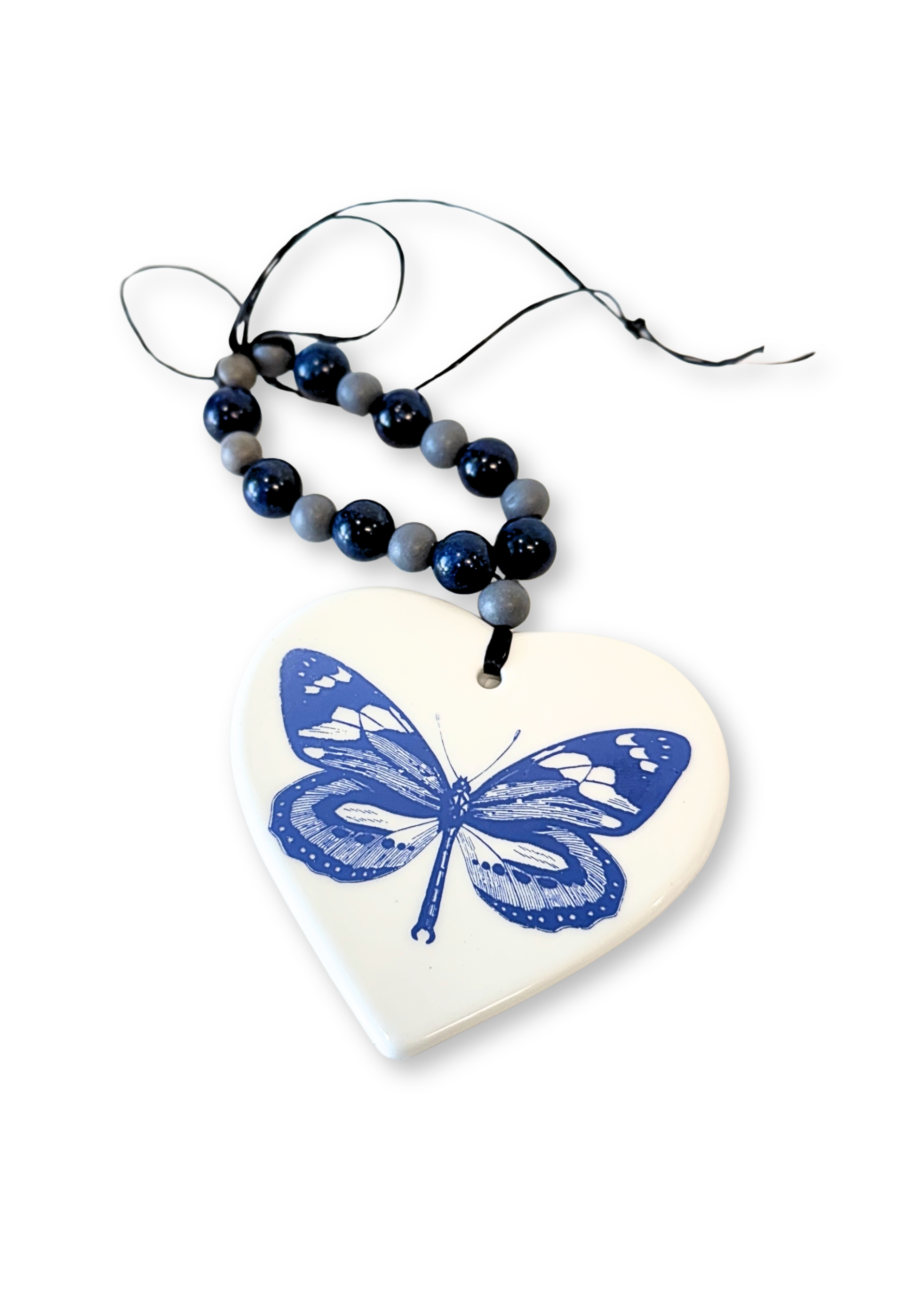 Butterfly Porcelain Beverage Tag Bottle Charm Barware
