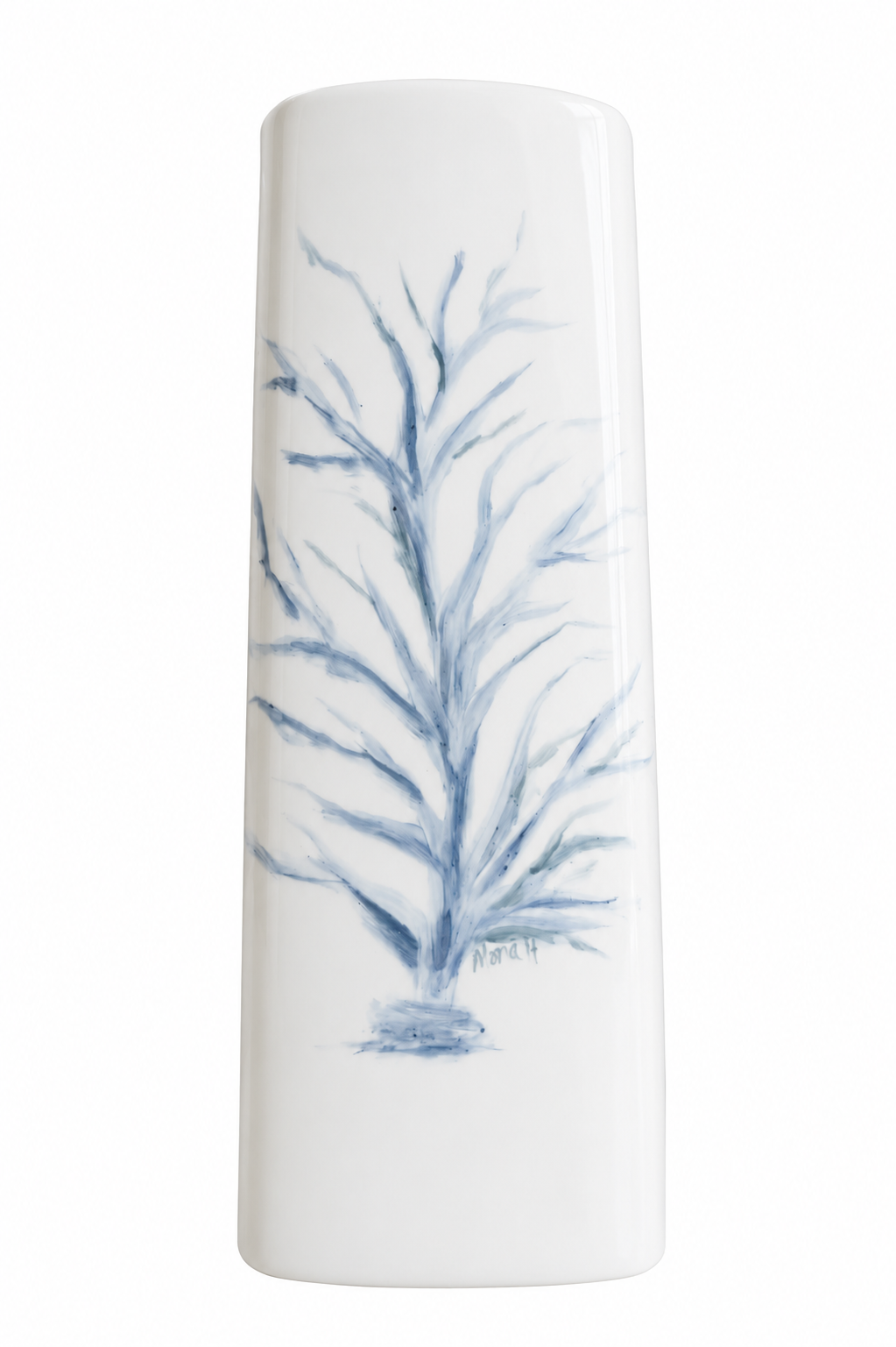 Blue Coral Porcelain Vase – Hand-Painted Coastal Elegance