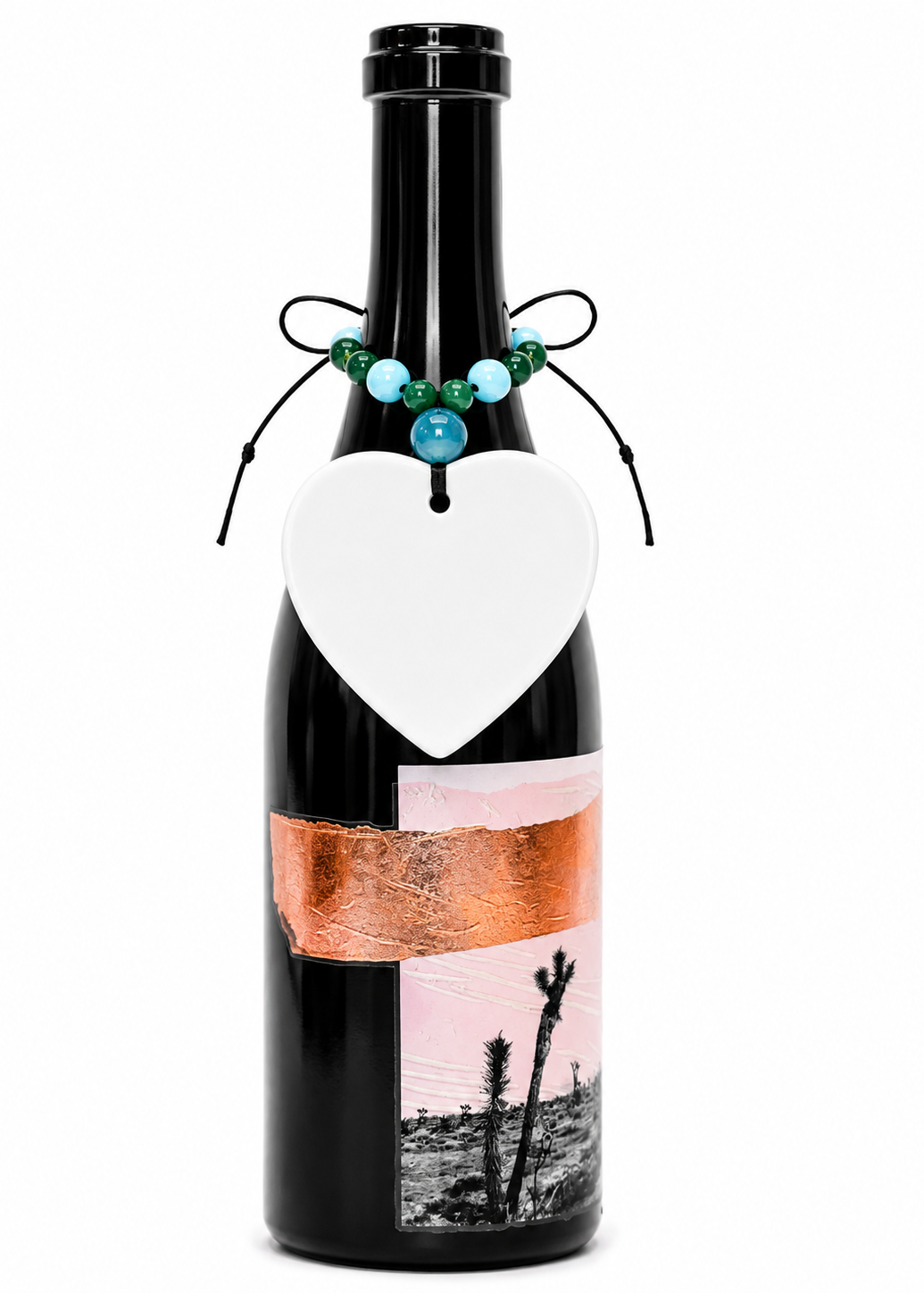 Butterfly Heart Porcelain Bottle Tag