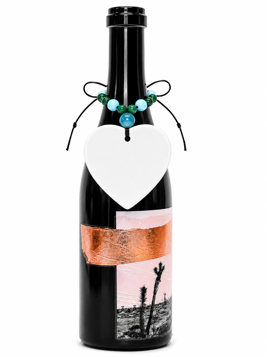 Butterfly Heart Porcelain Bottle Tag