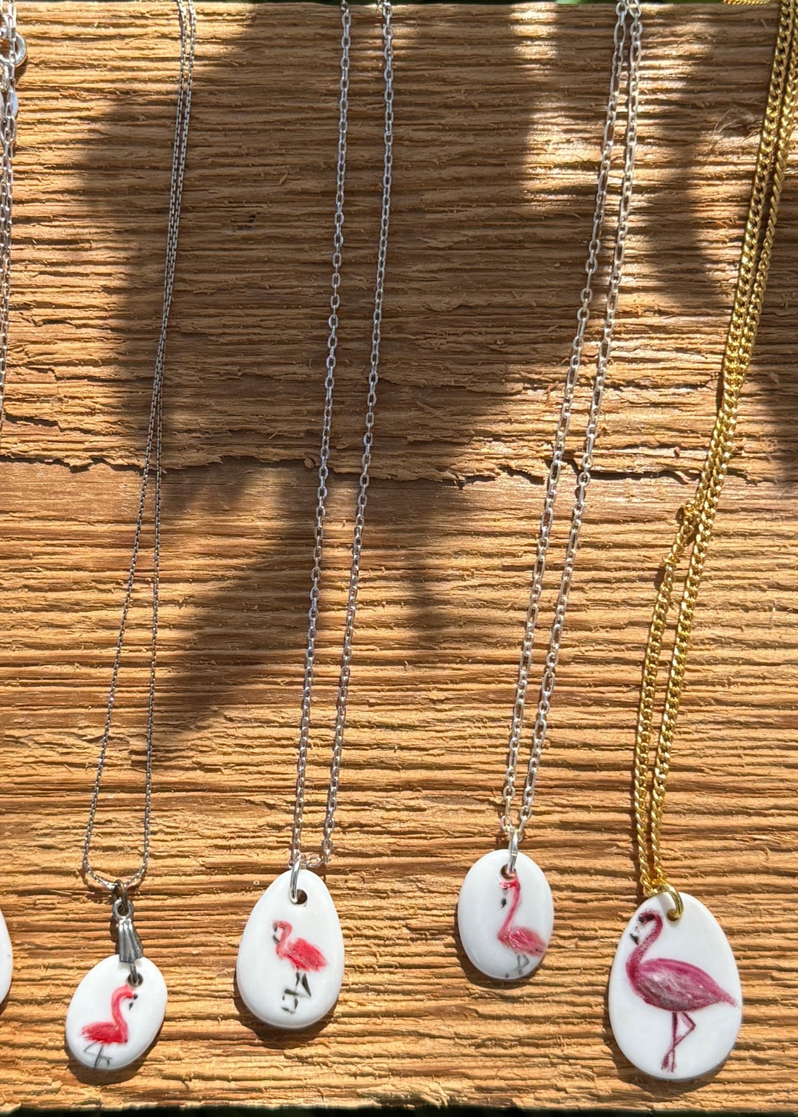 Flamingo Porcelain Pendent Necklace