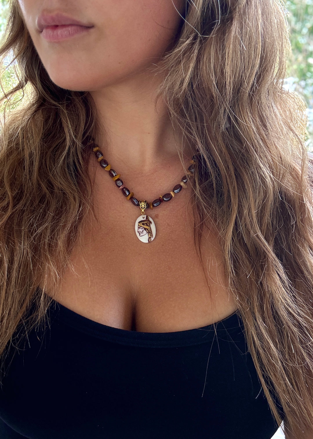 Game day Beaded Necklace Mascot Garnet Gold Football Team