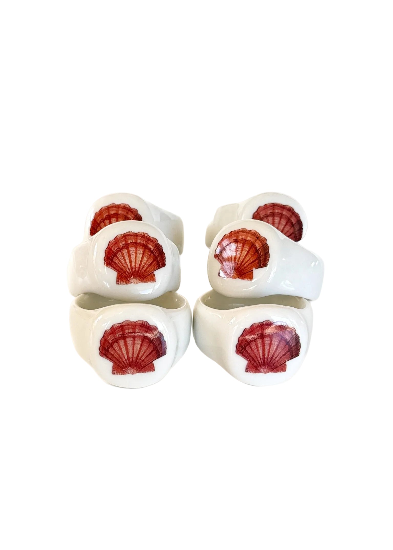 Seashell Porcelain Ceramic Napkin Rings