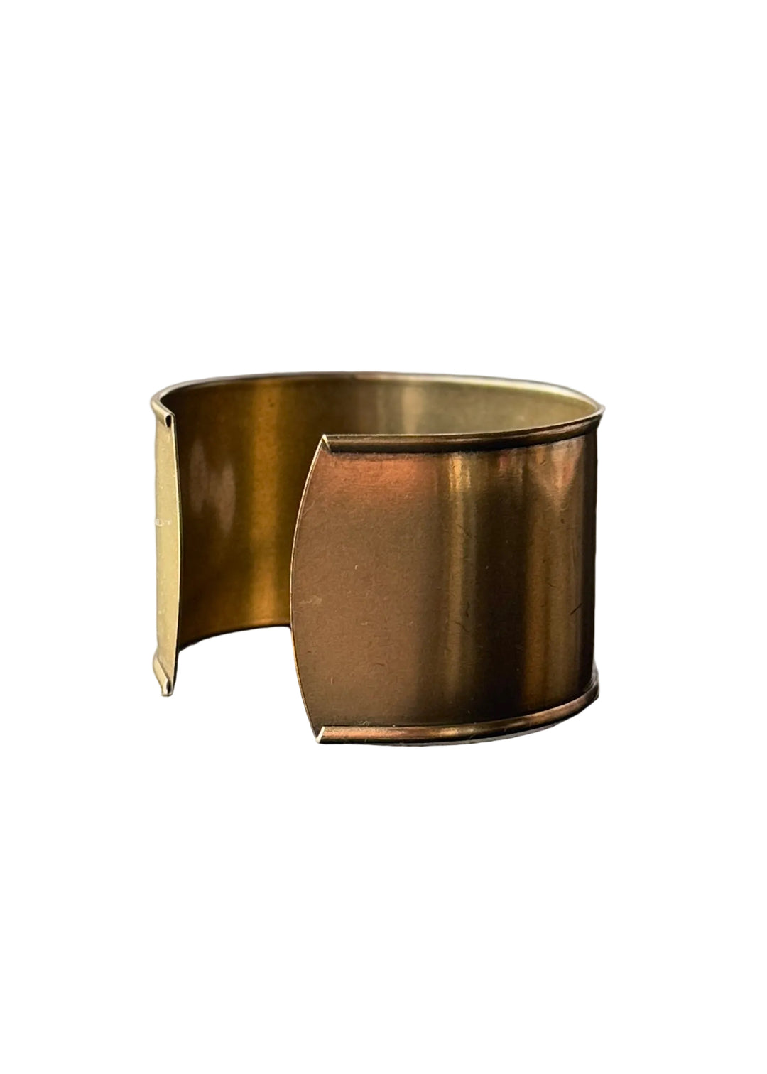 Palm Tree Porcelain Pendant Metallic Cuff Bracelet