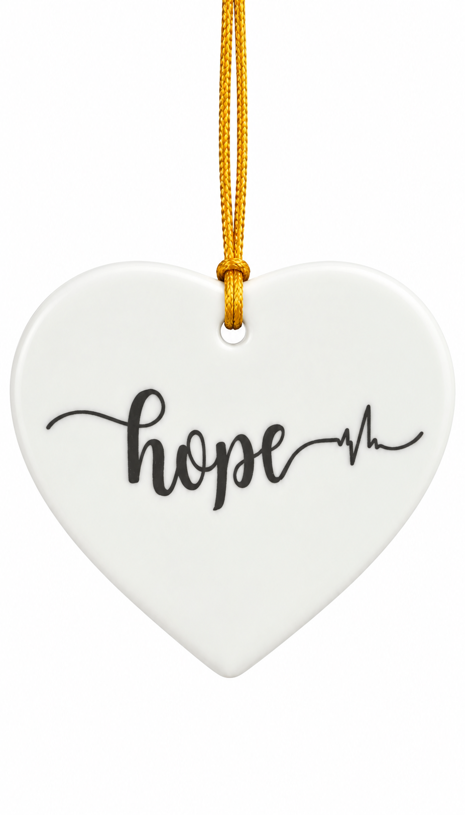 Hope Heart Porcelain Christmas Ornament