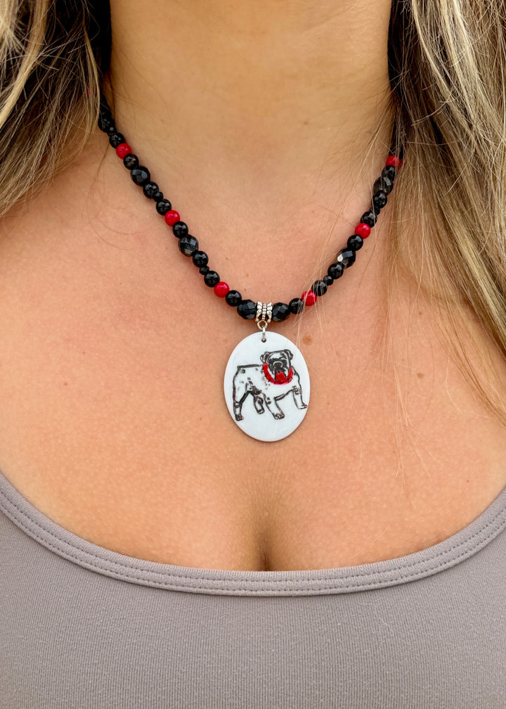 Bulldog Game Day Necklace Mascot Jewelry Football