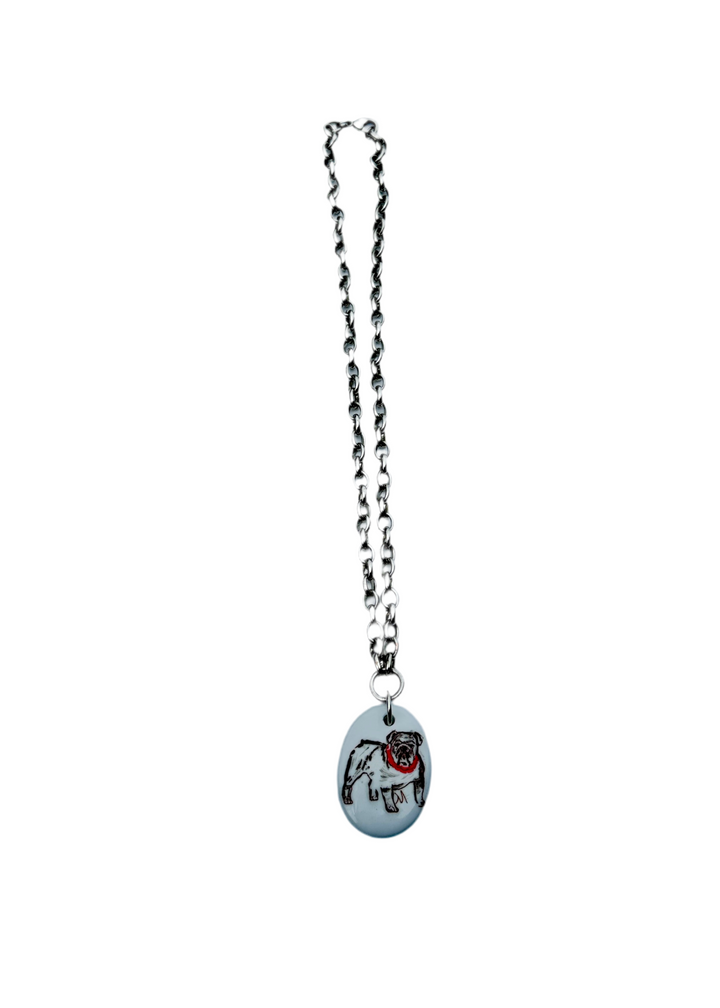 Bulldog Game Day Necklace Mascot Football Jewelry