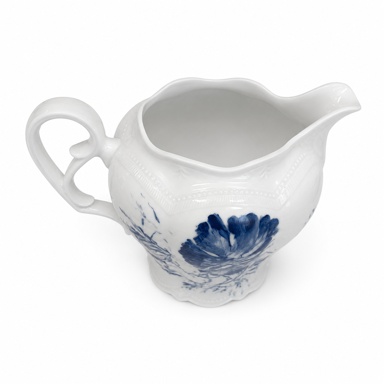 Hand-Painted Blue Botanical Porcelain Pitcher – Elegant Decorative Vase & Serving Pitcher