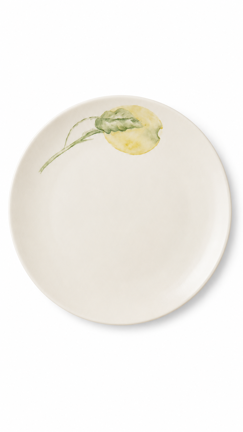 Hand-Painted Lemon Porcelain Plate