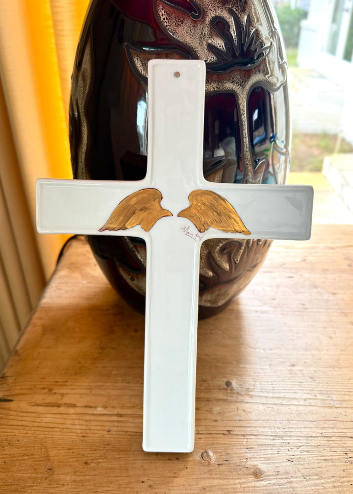 Angel Wings Cross Wall Decor