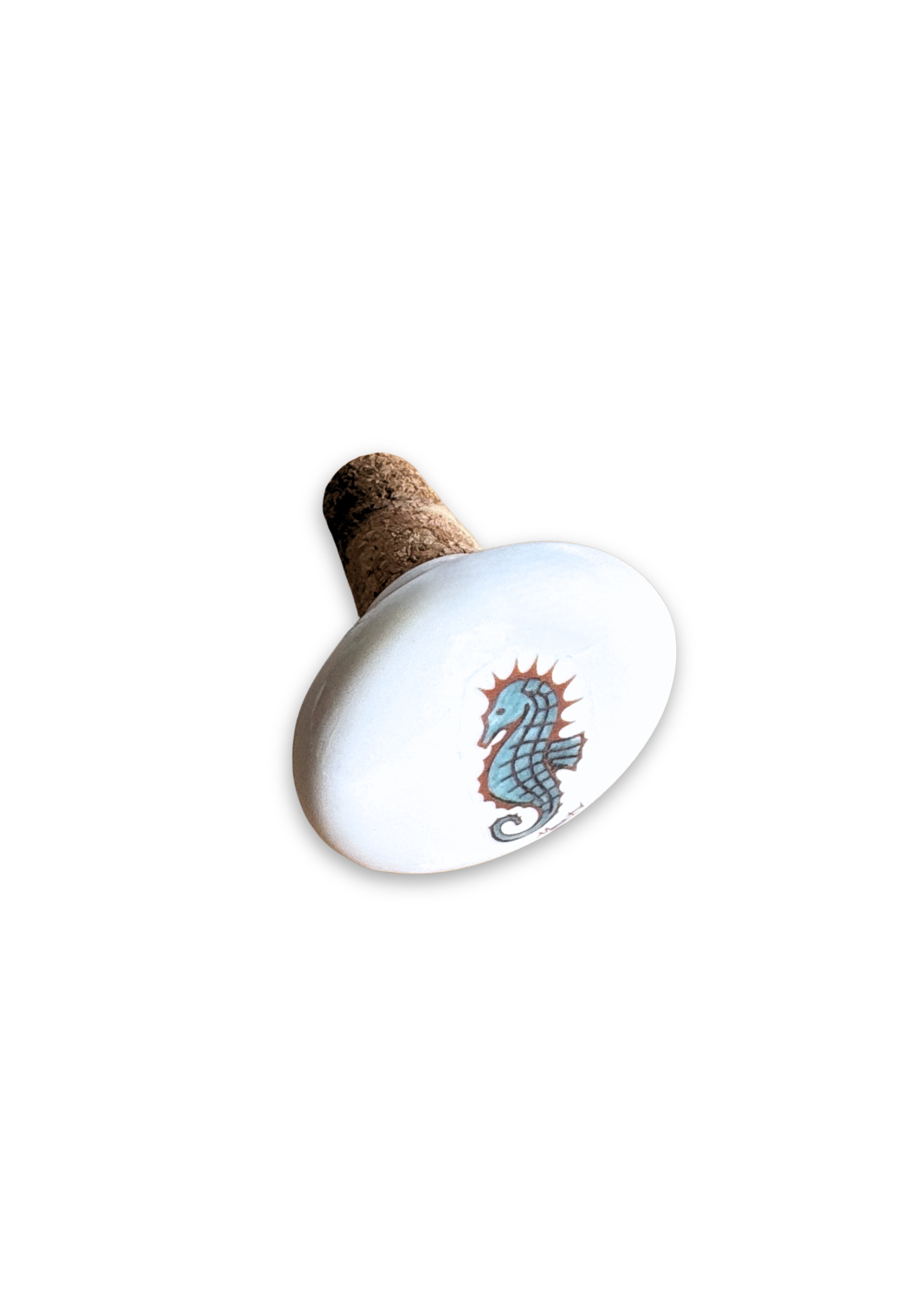 Seahorse Porcelain Ceramic Wine Cork Stopper Barware