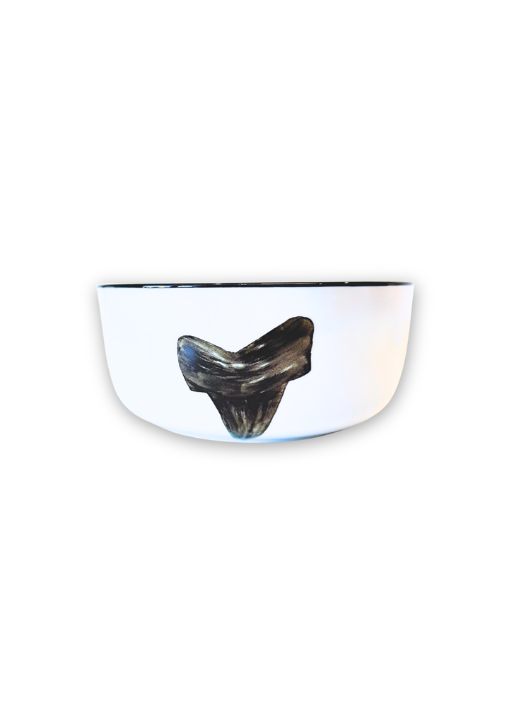 Shark Tooth Porcelain Black Rim Bowls