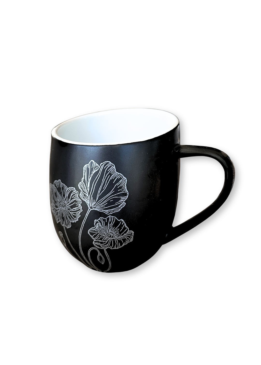 Floral Poppy Stoneware Coffee Mug