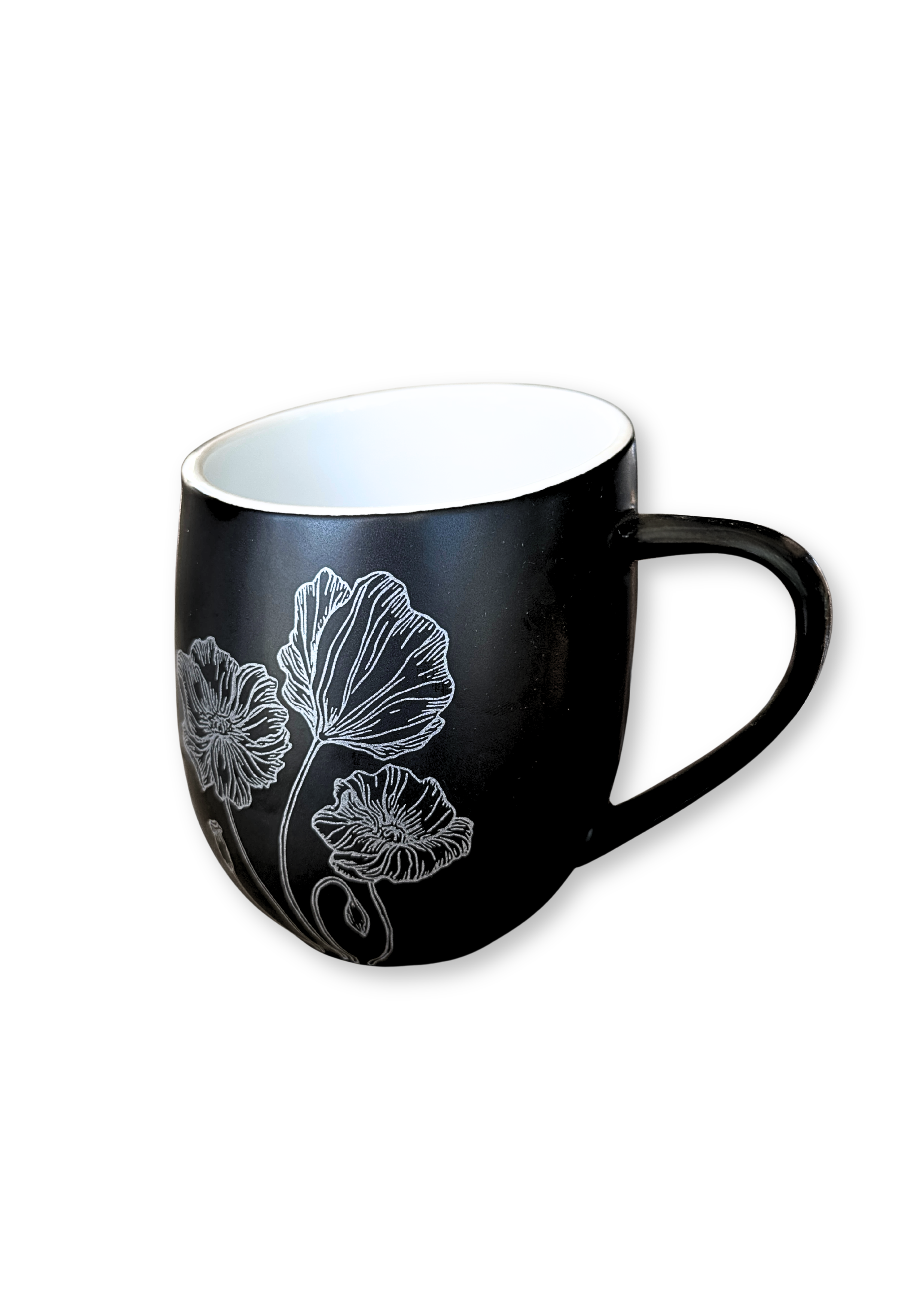 Floral Poppy Stoneware Coffee Mug