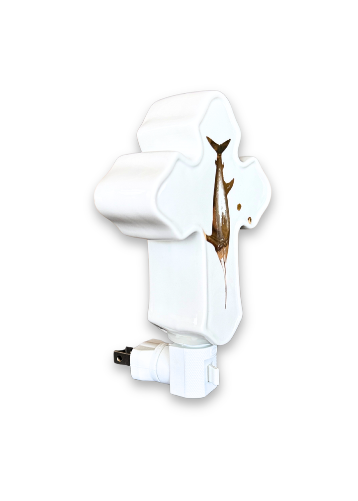 Spearfish Porcelain Cross Night Light