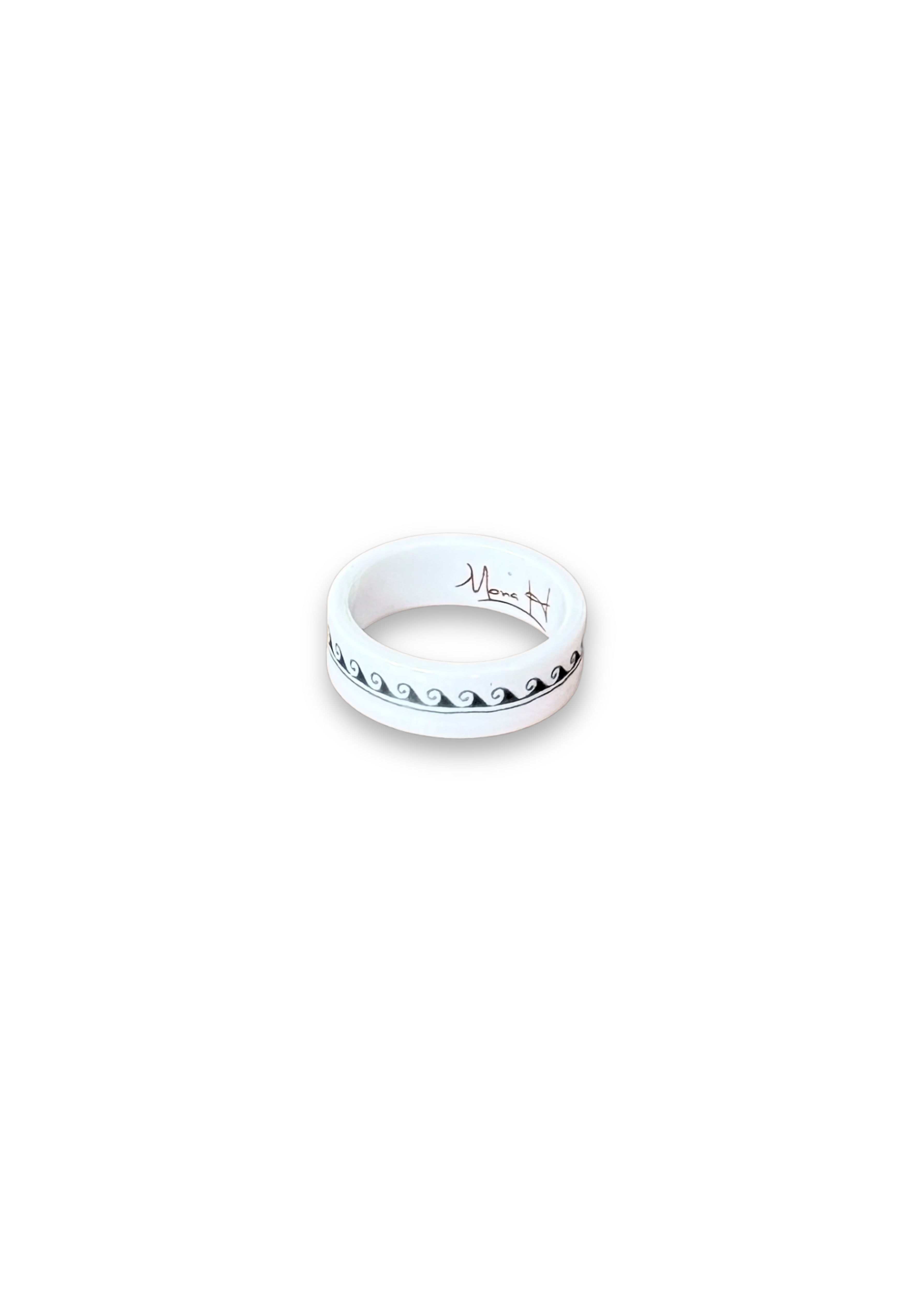 Coastal Wave Porcelain Ring – Size 6