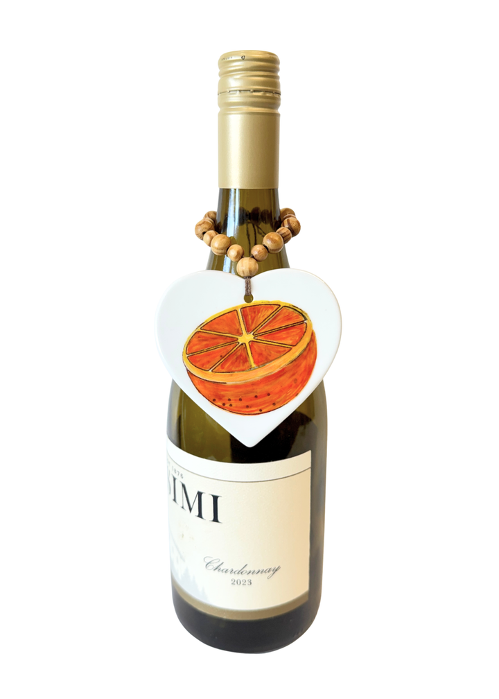 Orange Slice Porcelain Beverage Tag Barware Drink Charms