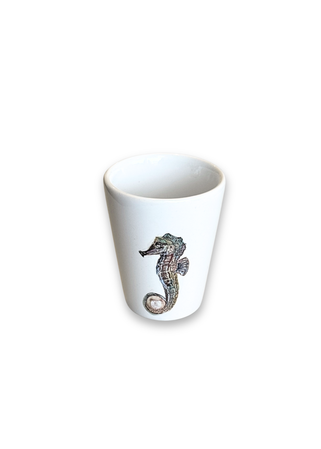 Coastal Seahorse Porcelain Ceramic Shot Glass