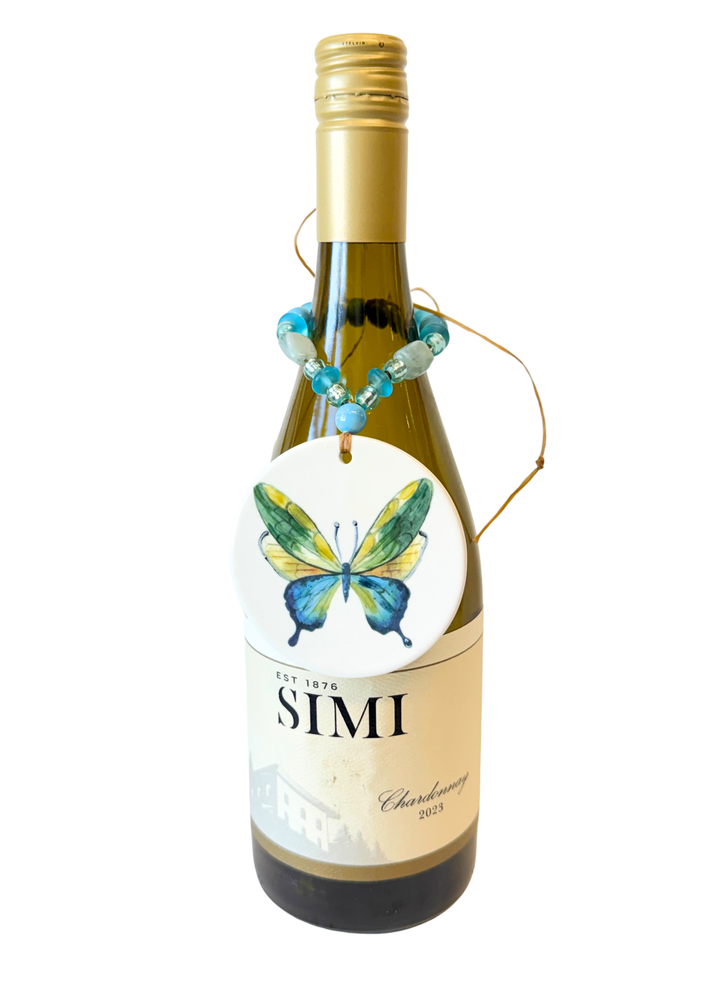 Butterfly Porcelain Bottle Tag