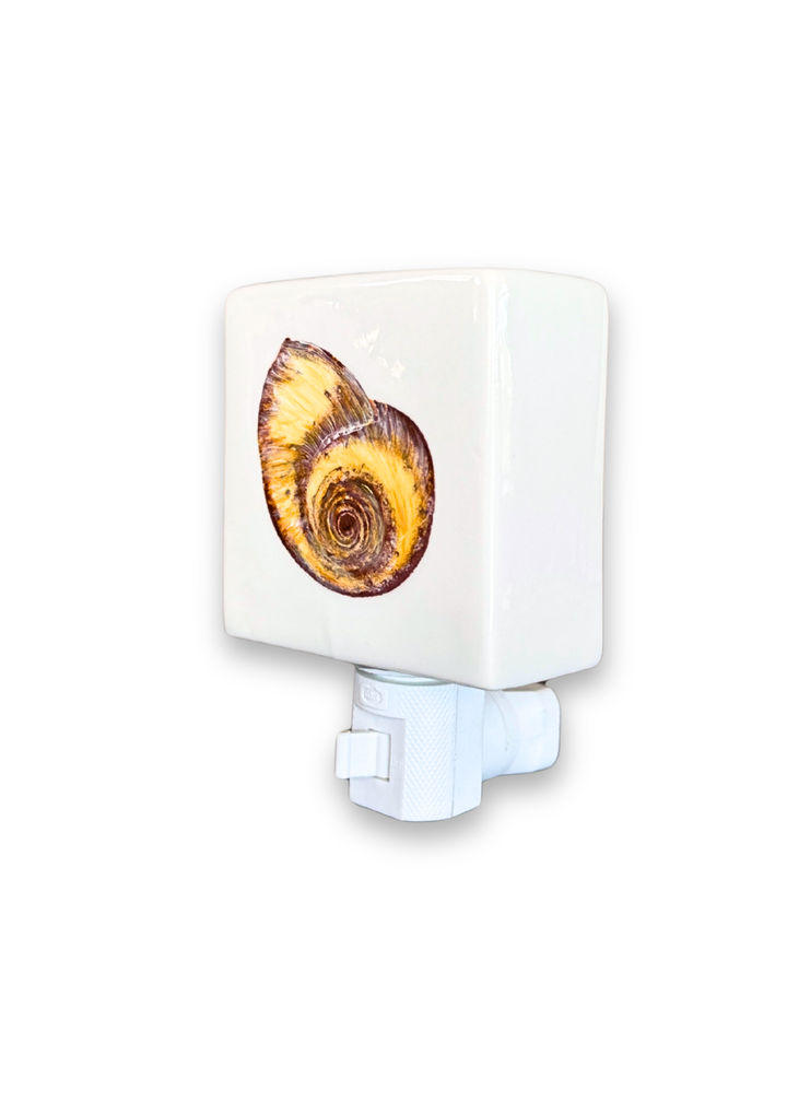 Golden Seashell Porcelain Night Light
