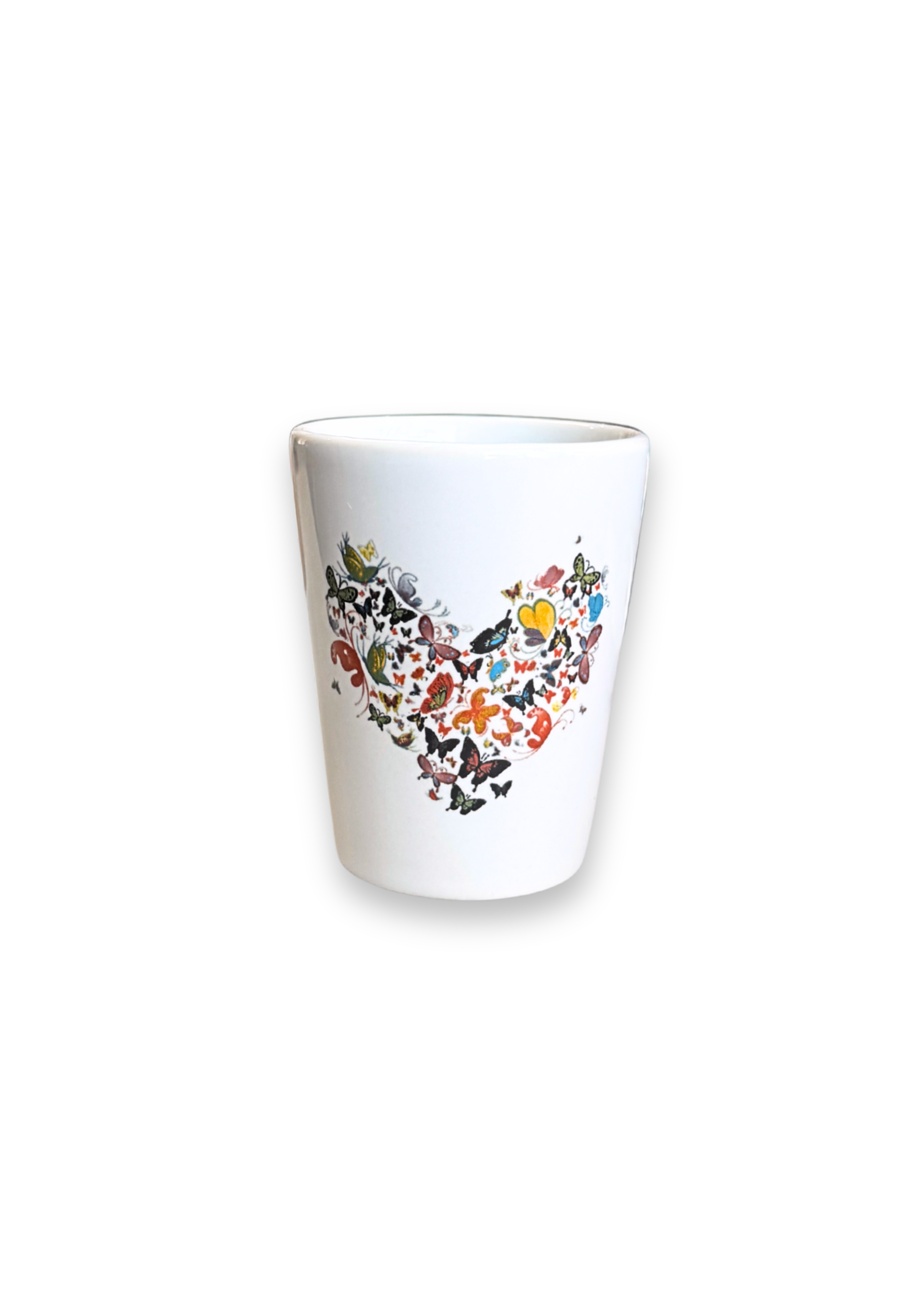 Heart of Butterflies Porcelain Ceramic Shot Glass