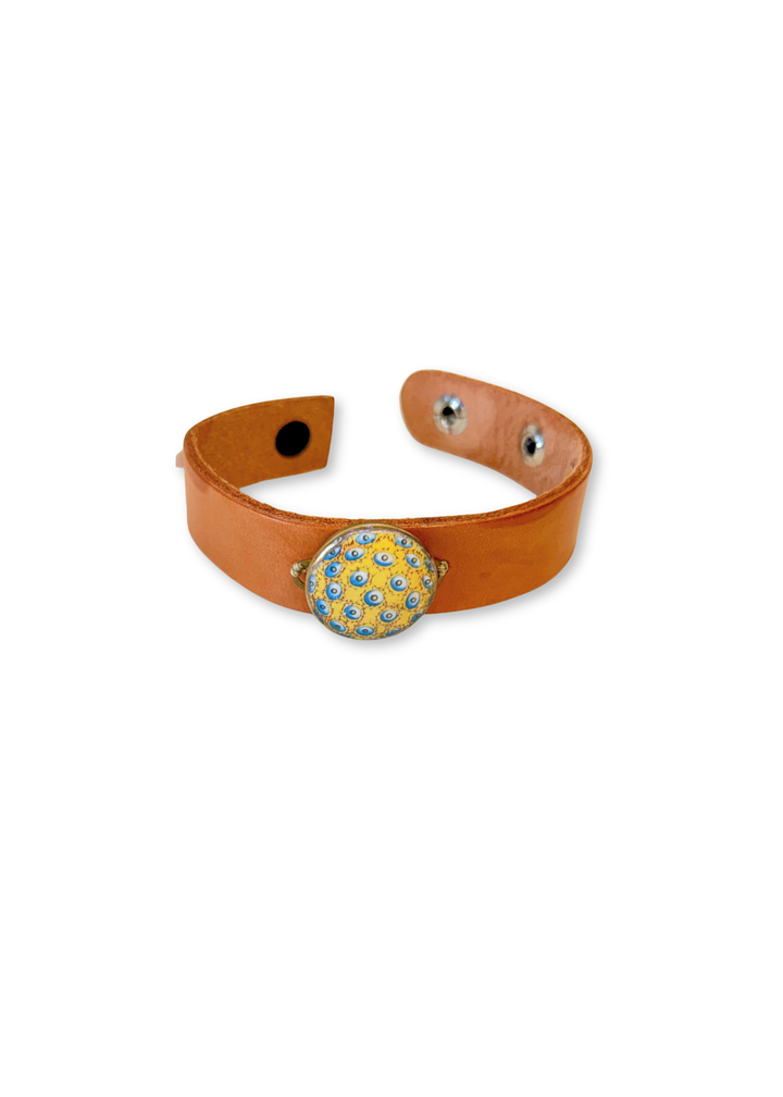 Geometric Design Leather Wrap Bracelet