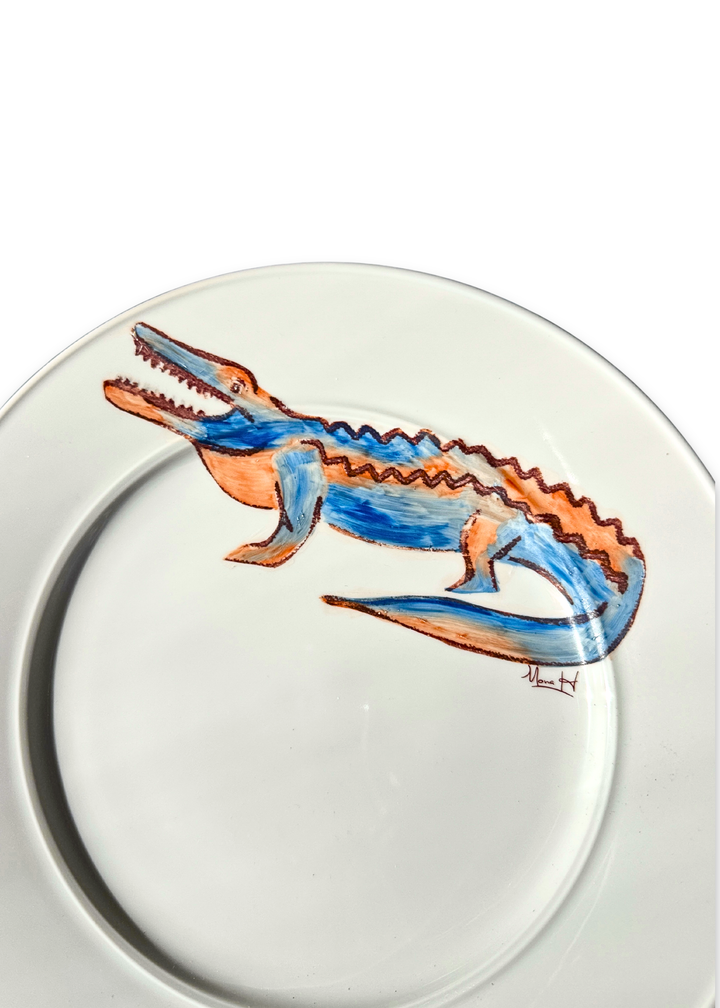 Hand-Painted Gator Appetizer Serving Platter