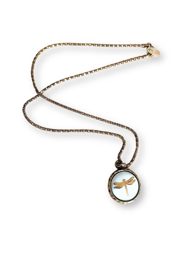 Dragonfly Porcelain Pendant Necklace
