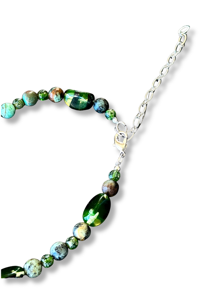 Hand Painted Porcelain Pendent Gator Game Day Beaded Necklace