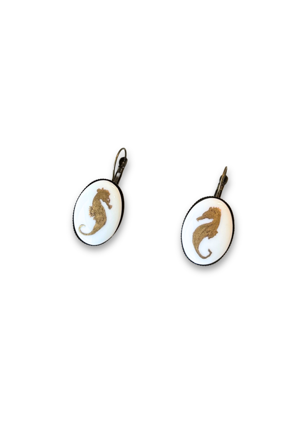 Coastal Golden Seahorse Earrings