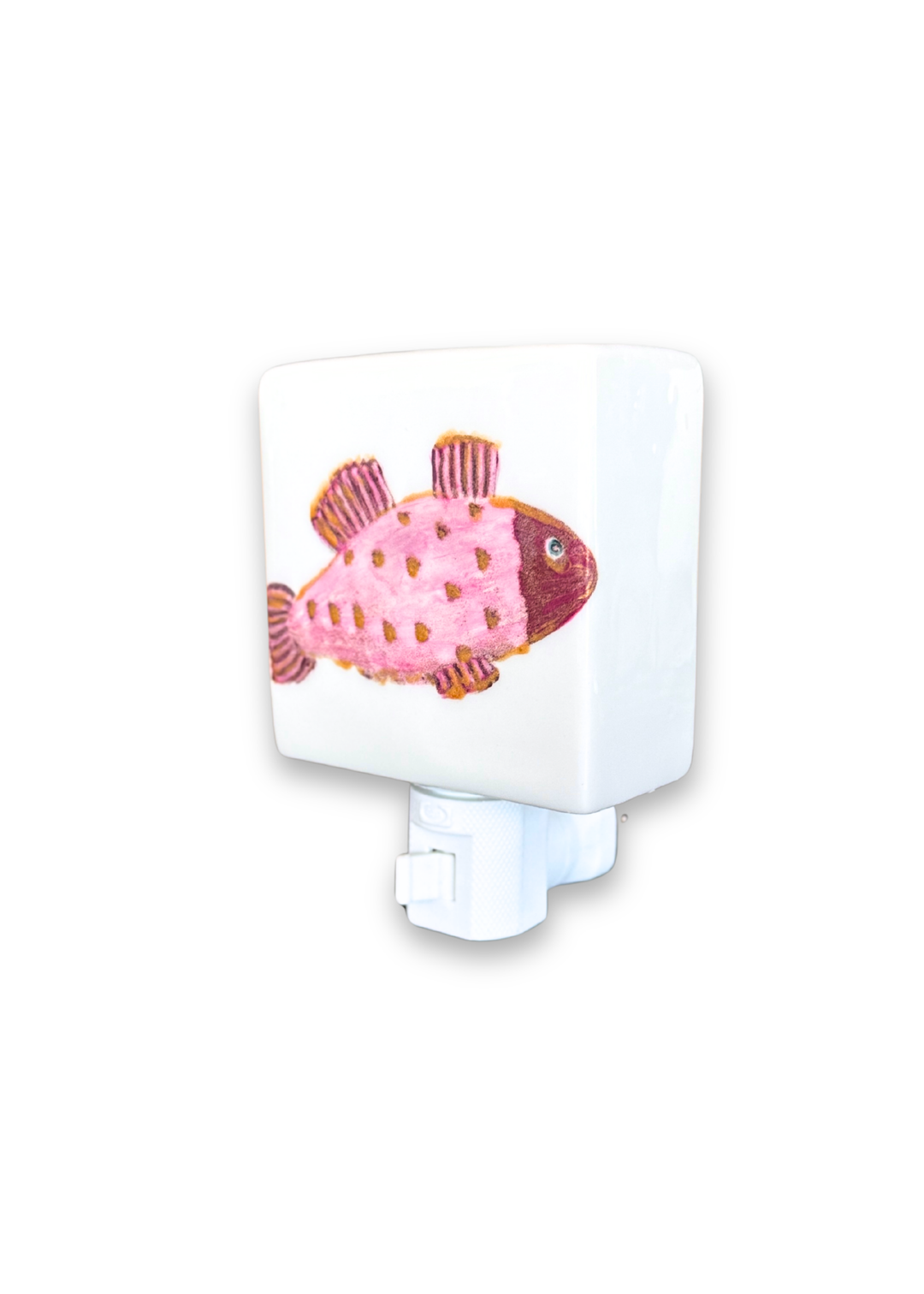 Pink Fish Porcelain Night Light