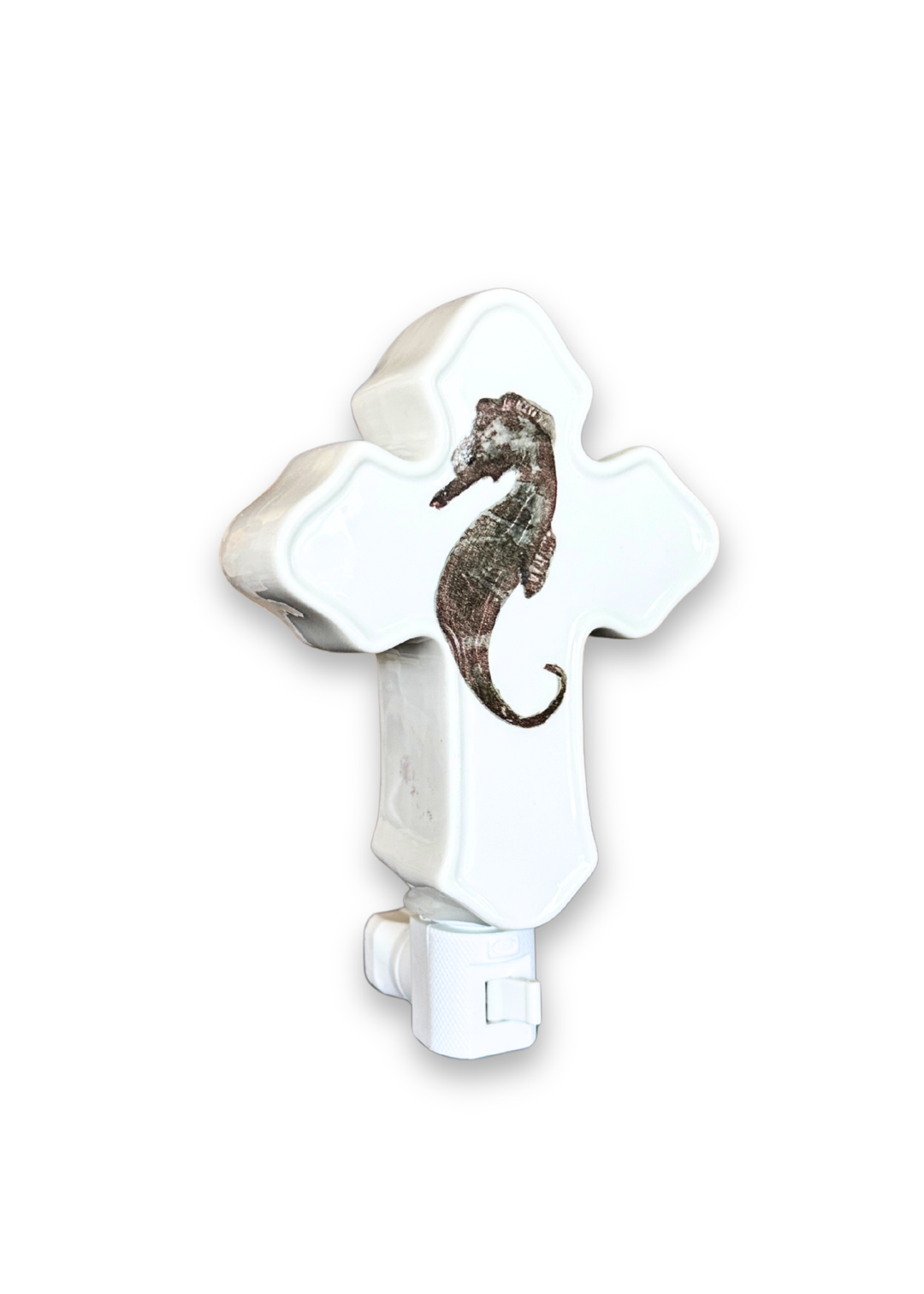 Seahorse Porcelain Cross Night Light