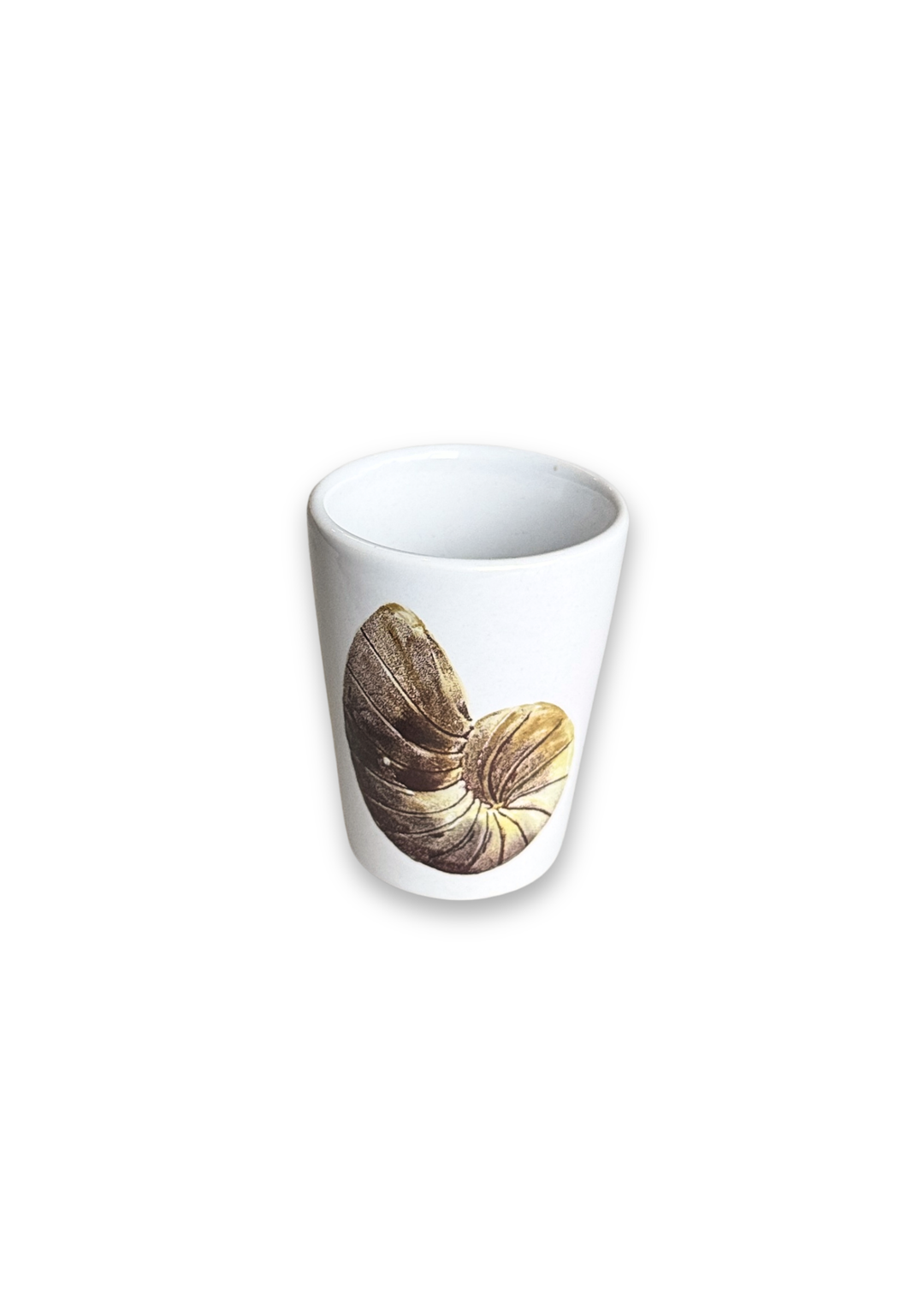 Coastal Nautilus Seashell Porcelain Ceramic Shot Glass