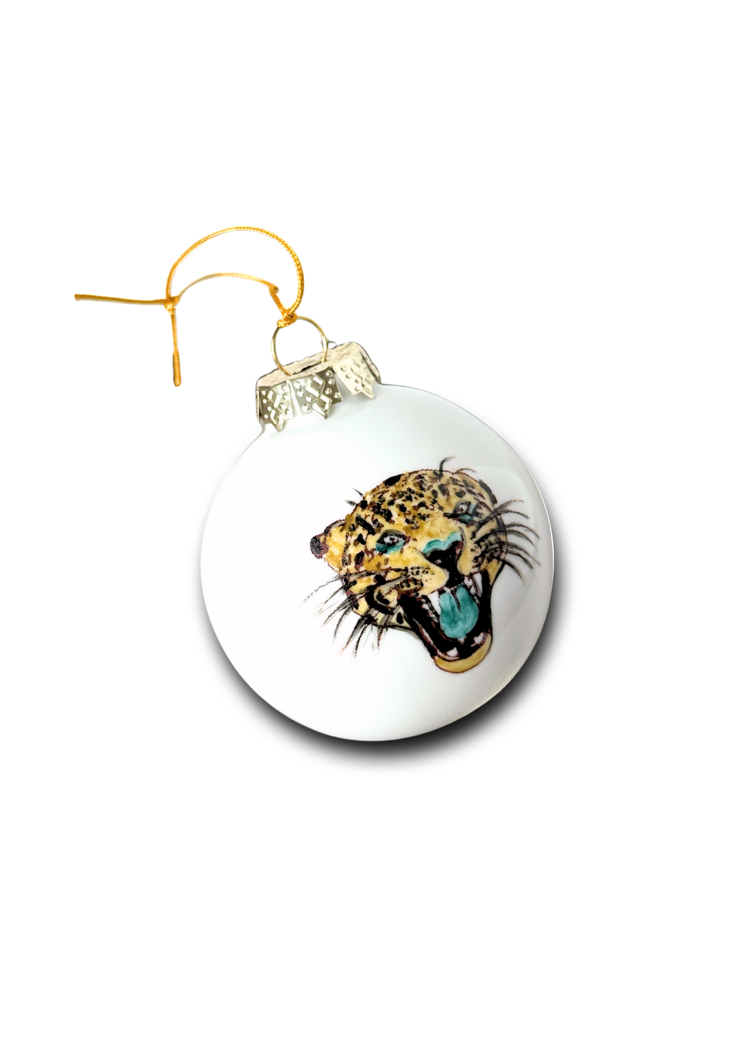Jaguar Face Ball Ornament