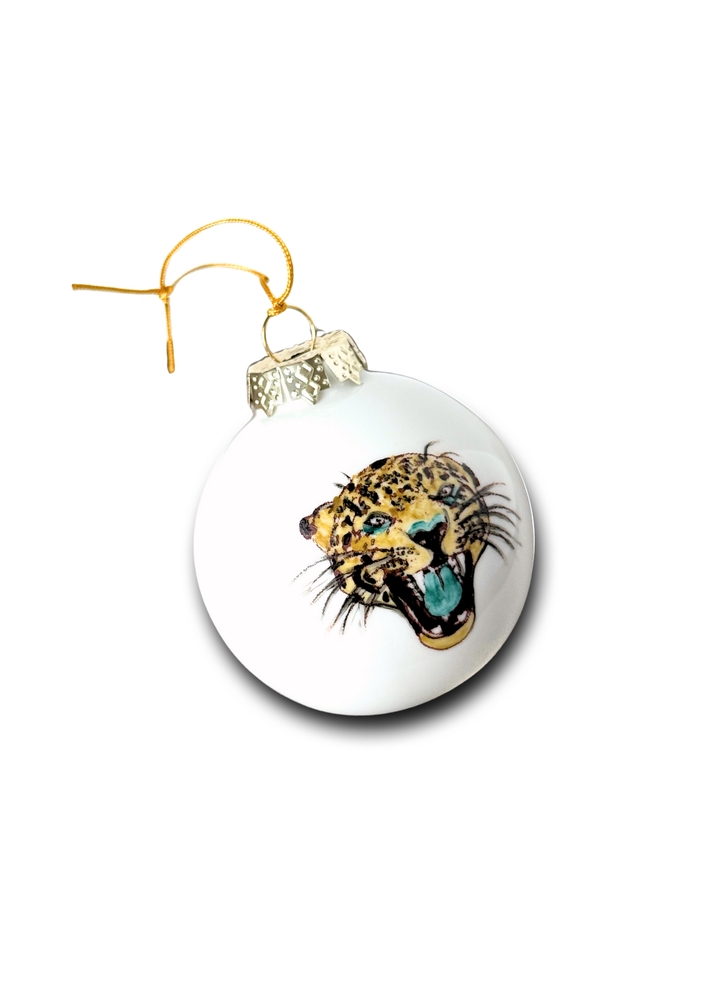 Jaguar Face Ball Ornament