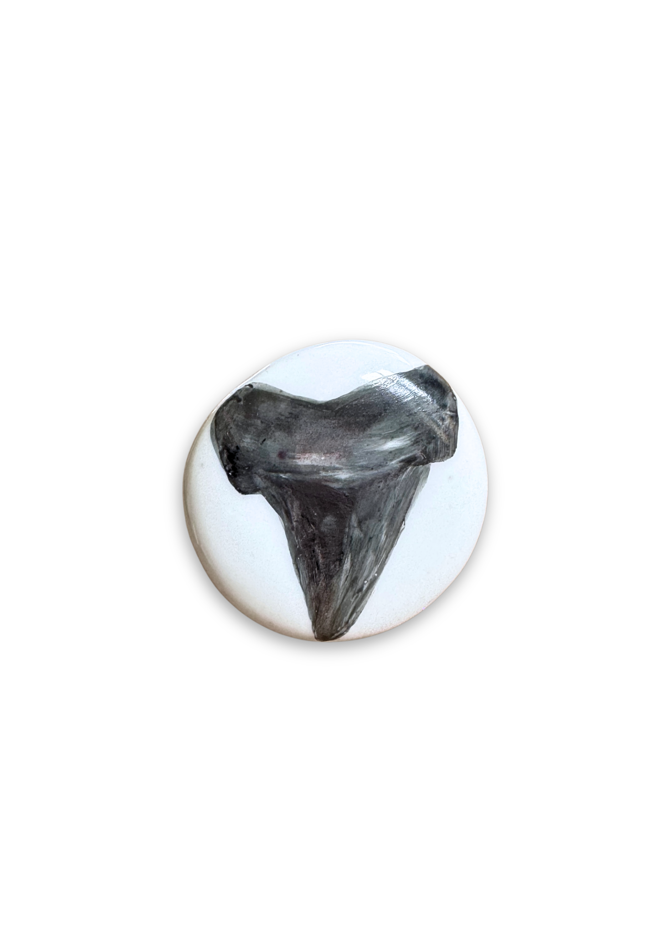 Shark Tooth Painted on a Ceramic Porcelain Wine Cork Stopper Barware