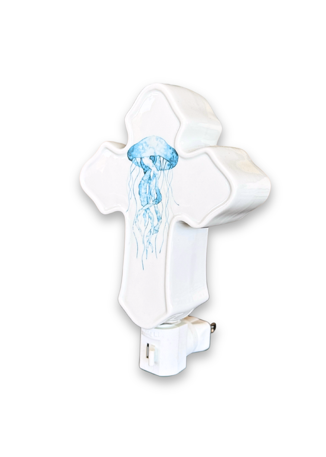 Jellyfish Porcelain Cross Night Light