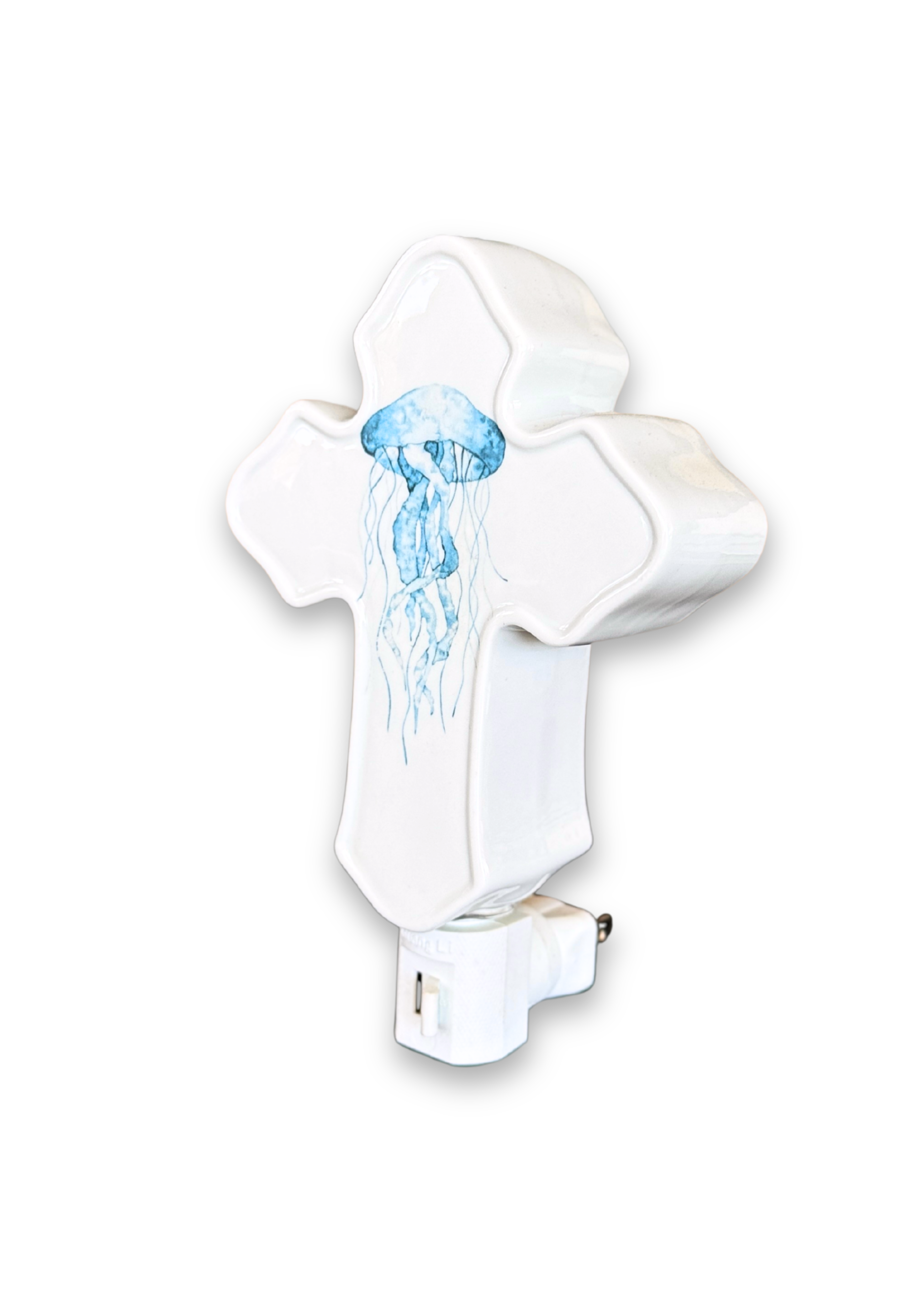 Jellyfish Porcelain Cross Night Light