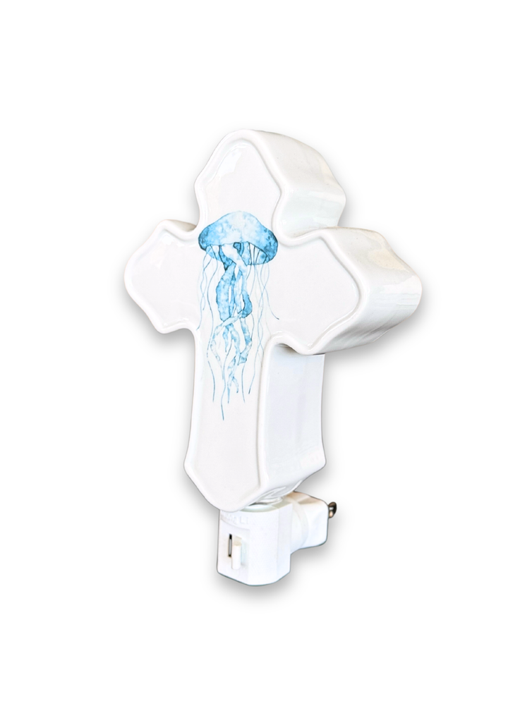 Jellyfish Porcelain Cross Night Light