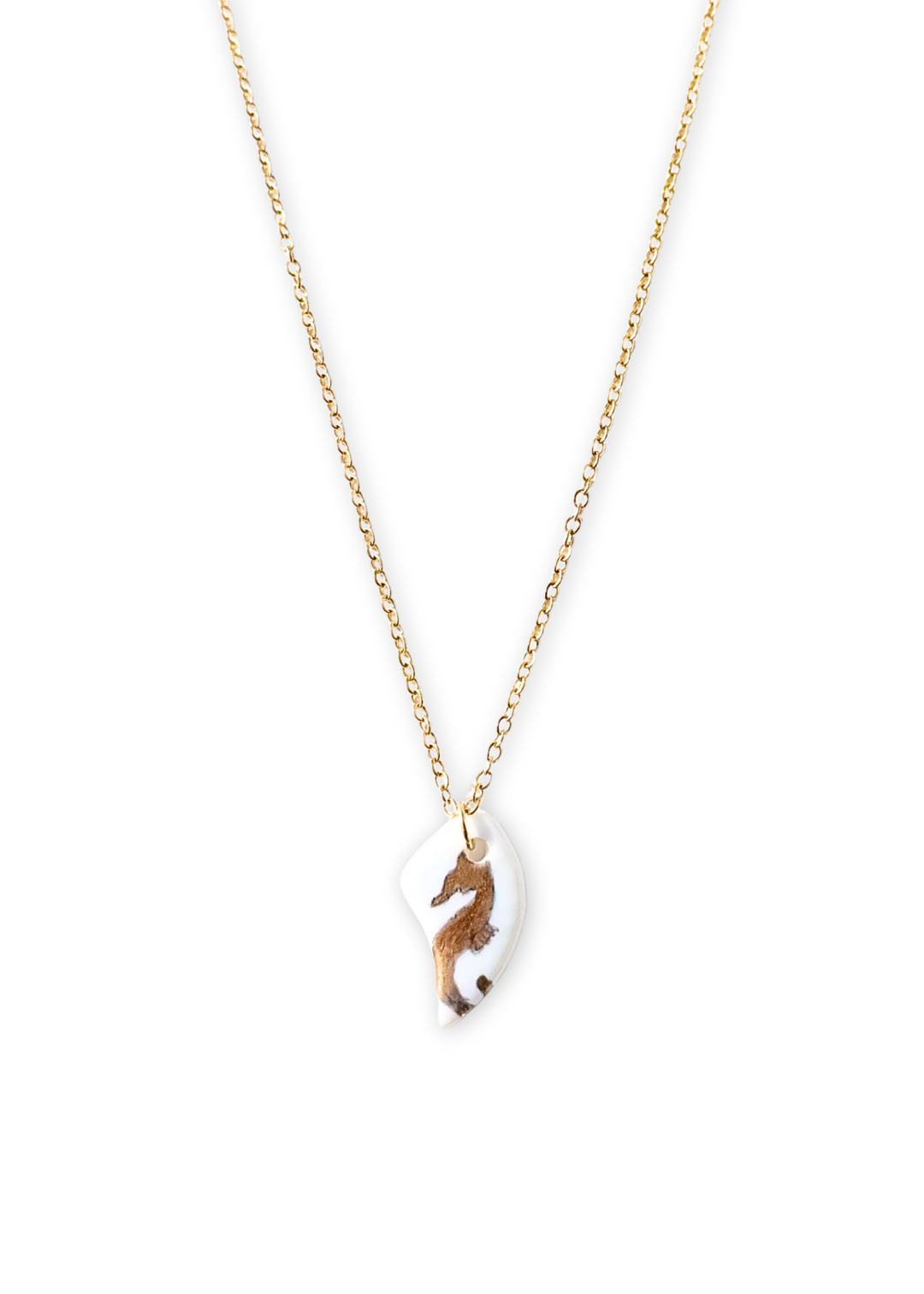 Seahorse Porcelain Pendant Necklace